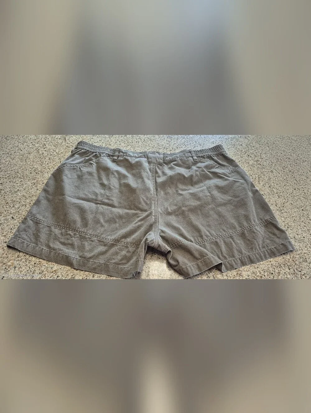 Cabelas Mens Cargo Shorts Size 44 Brown Elastic Button Zip Canvas Outdoor Hiker